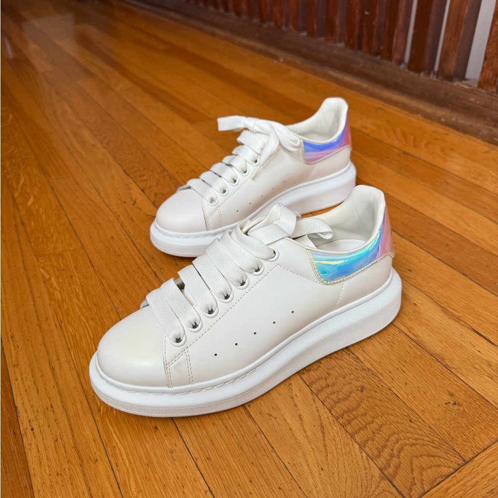 Alexander McQueen - White and Iridescent Sneakers - Pristine
